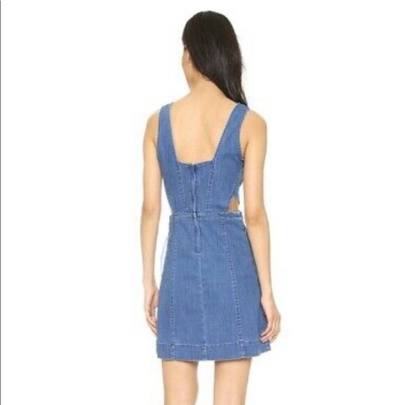 Madewell Denim Cut Out Mini Dress 0 - Picture 3 of 7